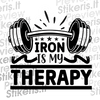 Iron is my therapy - tekstinis - Lipdukų gamyba ir prekyba | Lipdukai internetu