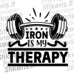 Iron is my therapy - tekstinis - Lipdukų gamyba ir prekyba | Lipdukai internetu