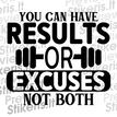 Results no excuses - tekstinis - Lipdukų gamyba ir prekyba | Lipdukai internetu