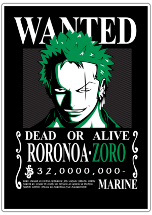 One Piece Roronoa Zoro lipdukas