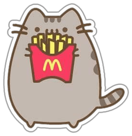 Pusheen su bulvytėmis lipdukas