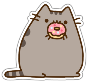 Pusheen su donut lipdukas