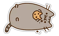 Pusheen su sausainiu lipdukas