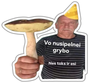 Vo nusipelnei grybo lipdukas