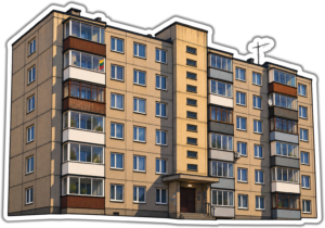 Lietuvos daugiabutis lipdukas