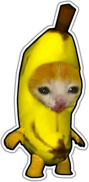 Bananinis katinukas lipdukas