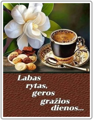 Kava ir gėlė lipdukas