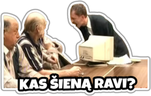 Kas šieną ravi? lipdukas