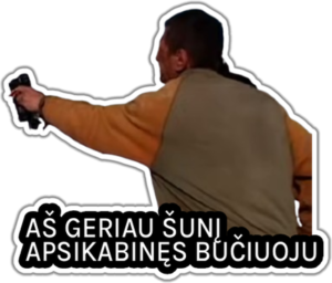Aš geriau šunį apsikabinęs bučiuoju lipdukas