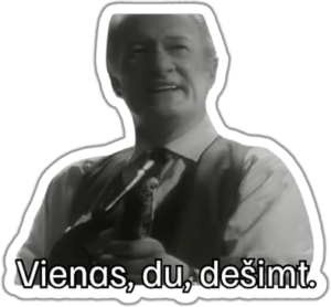 Juodai balta retro persona lipdukas