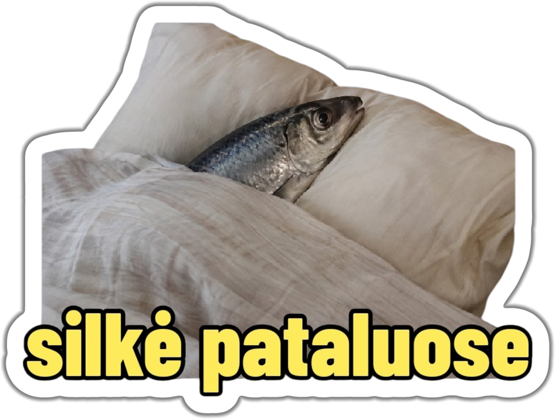 Silkė pataluose lipdukas