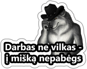 Darbas ne vilkas lipdukas